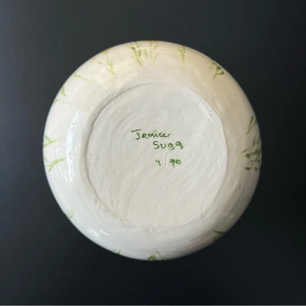 Vintage Studio Art Pottery 2Pc Wildflower Jar with Lid 6.5